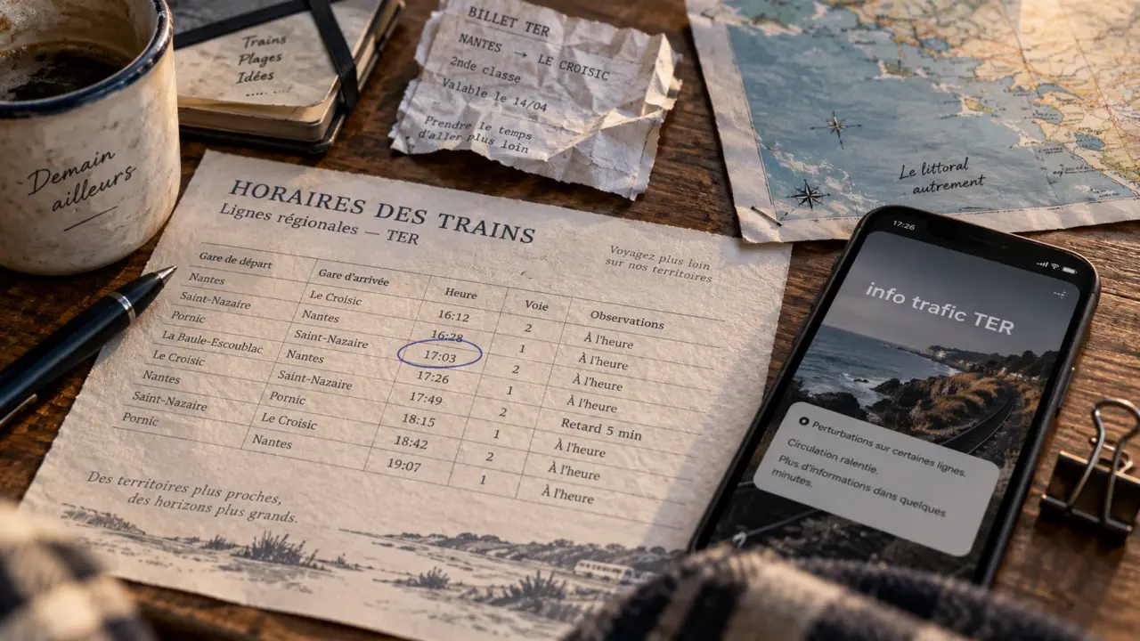 Fiche horaire train Côte Bleue 2025 sur papier SNCF