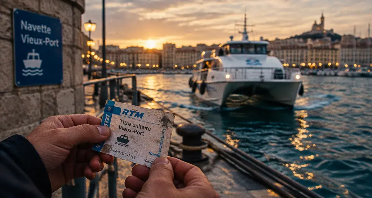 Navette pointe rouge vieux port, ticket RTM à bord