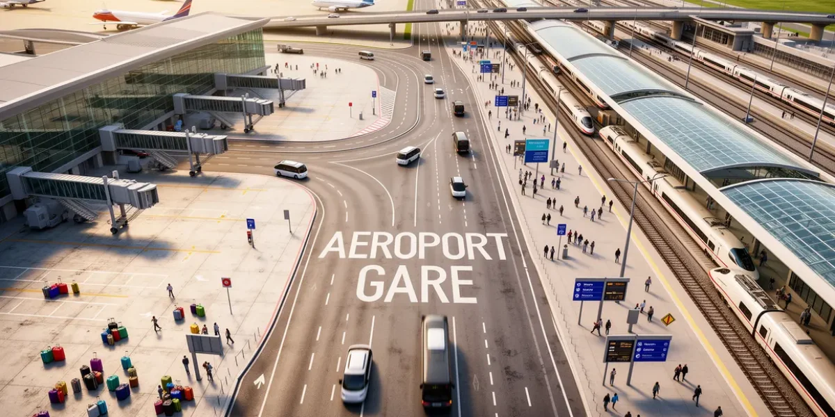 photo d'aeroport gare connexion transfert