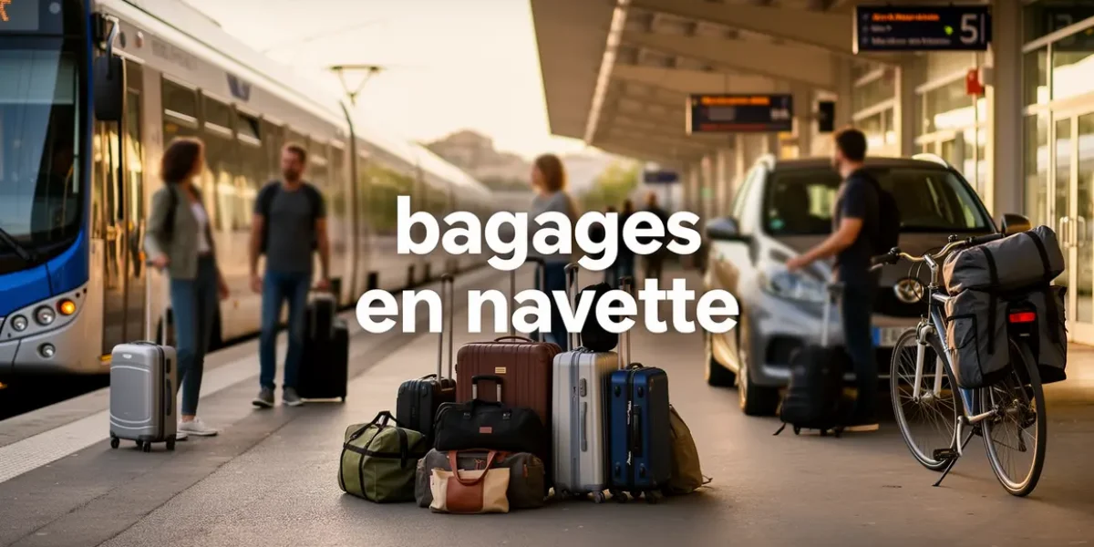 Navettes Aix Marseille avec bagages, bus train voiture vélo, ambiance départ