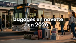 Voyageurs navette moderne bagages standards cubes rangement 2026