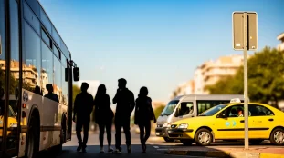 visuel transport local fiable bus taxi panneau