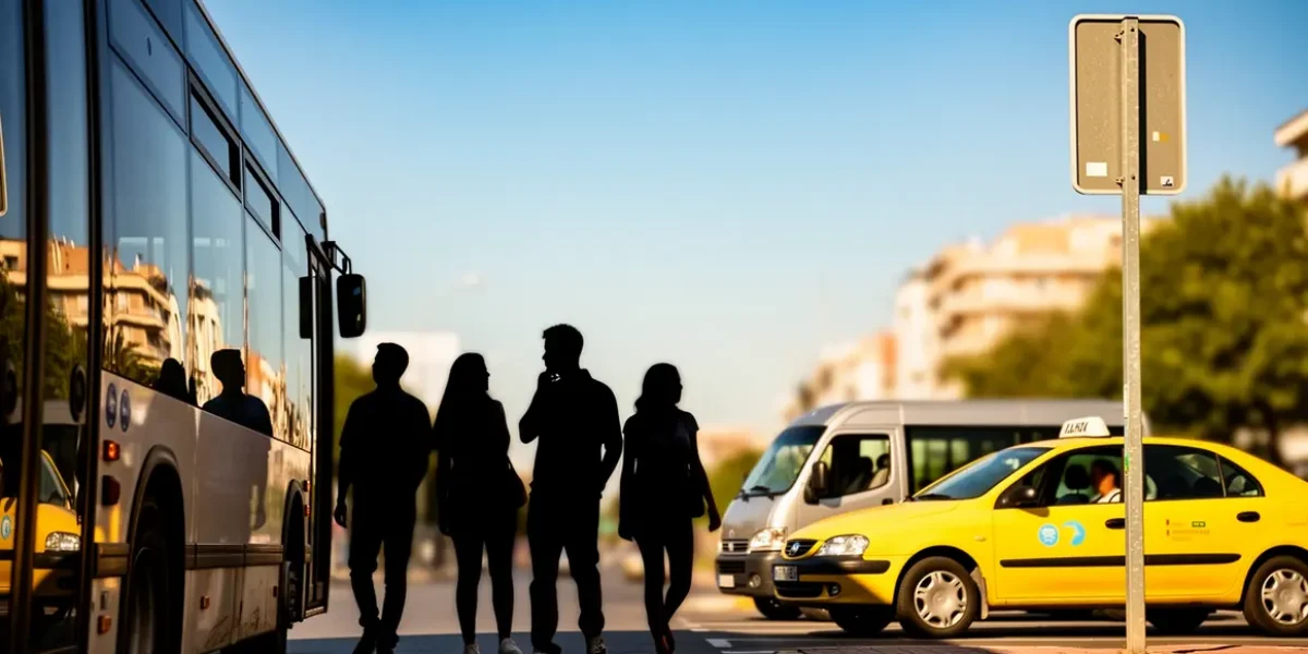 visuel transport local fiable bus taxi panneau