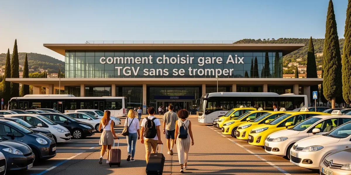 Grande gare Aix TGV moderne, parking et navette
