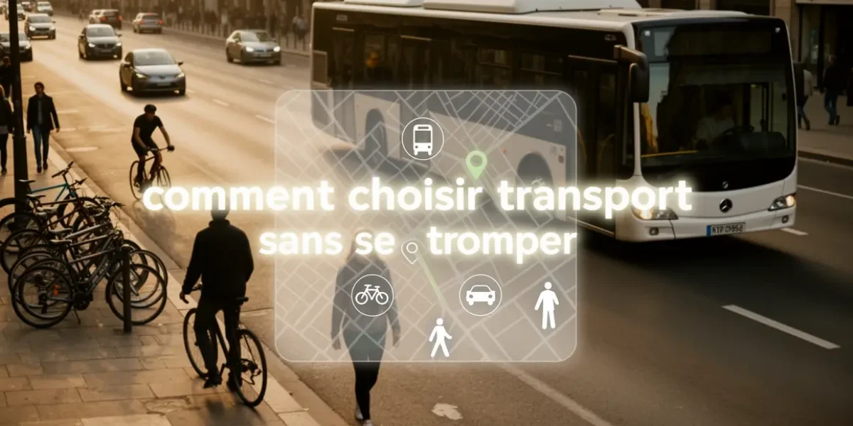 comment choisir transport local sans se tromper scene urbaine avec bus velo voiture pietons