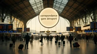 Salle moderne gare aéroport panneaux valises correspondance