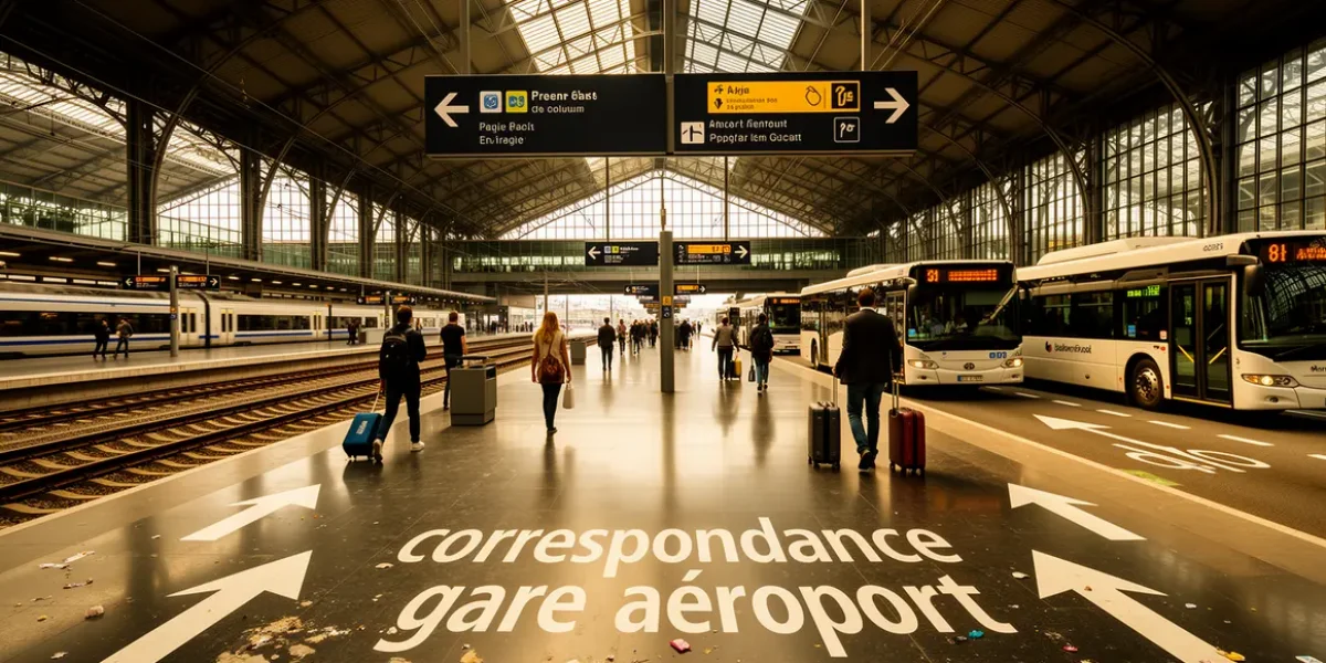 correspondance gare aeroport organisation trains bus voyageurs