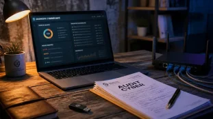 Cybersécurité Marseille : audit cyber sur laptop et routeur