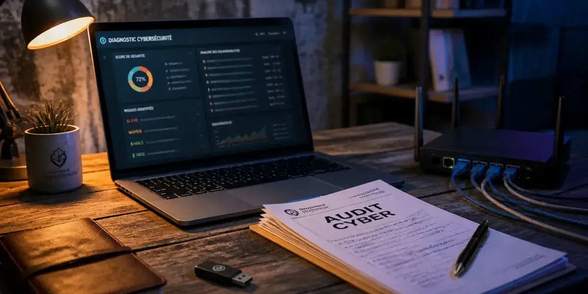 Cybersécurité Marseille : audit cyber sur laptop et routeur