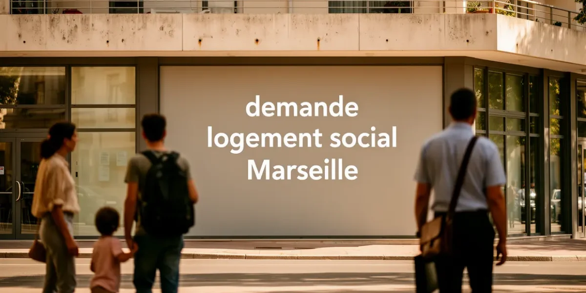 demande logement social Marseille devant immeuble collectif