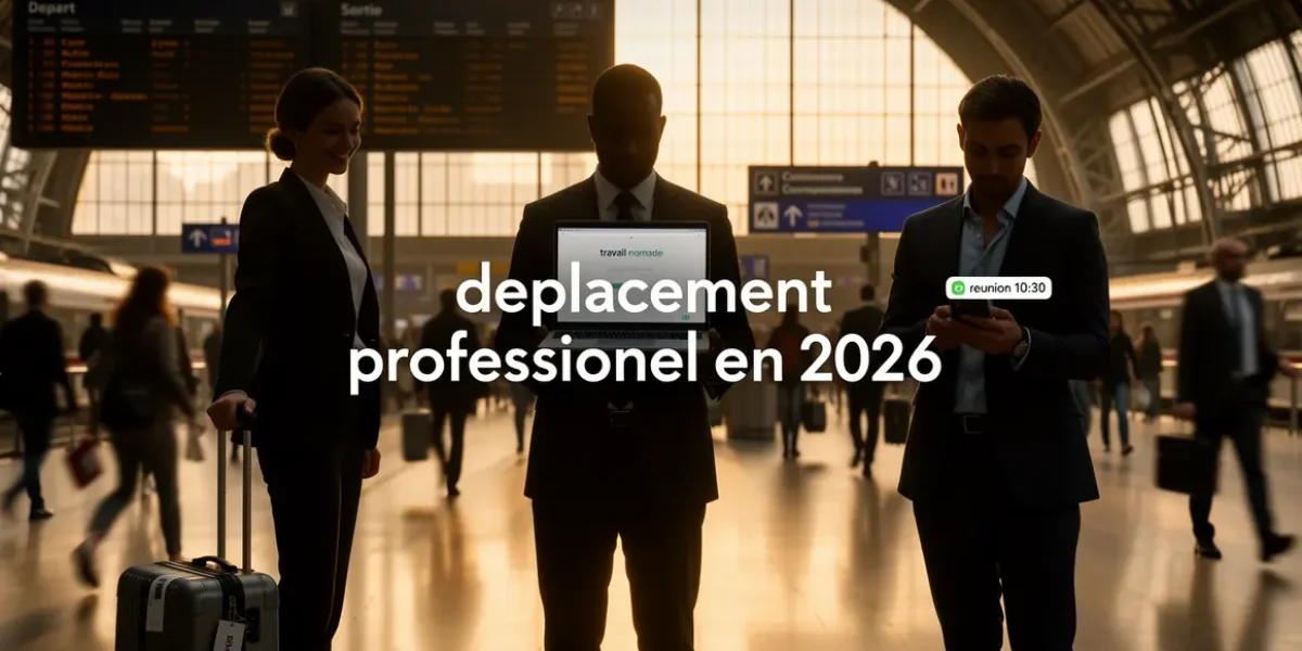 scene professionnelle gare bureau valises ordinateur