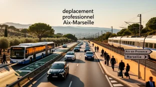 Image route Aix-Marseille voitures train bus professionnels