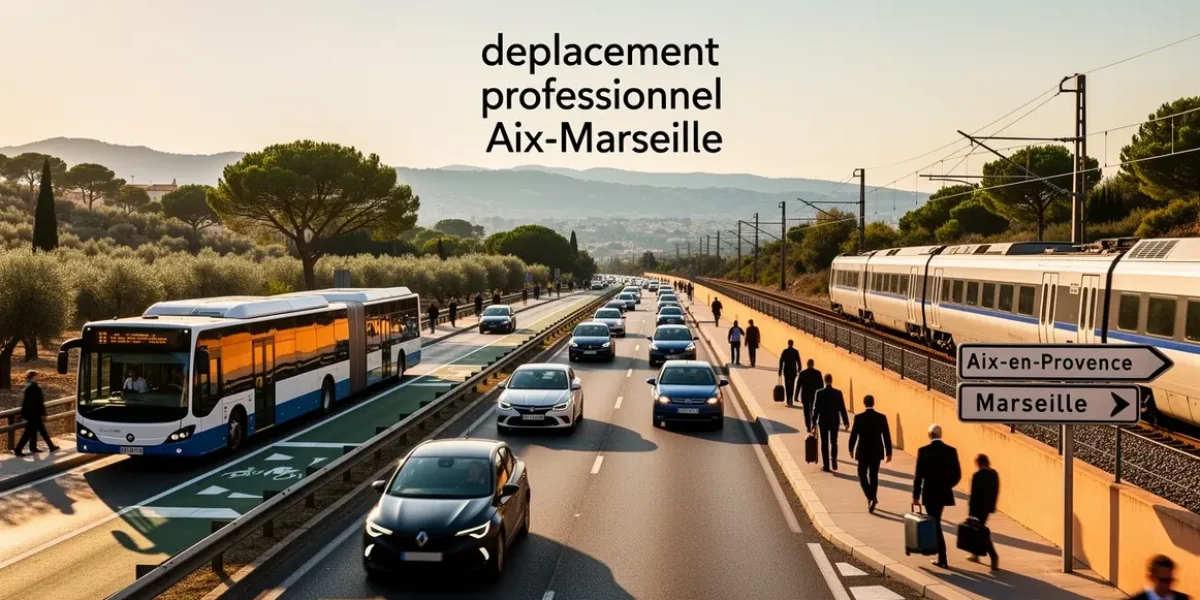 Image route Aix-Marseille voitures train bus professionnels