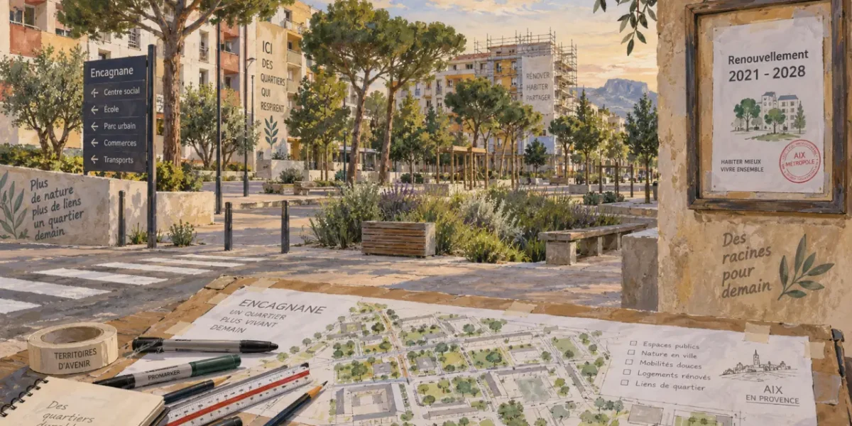 Encagnane aix en provence : transformation quartier prioritaire, travaux 2021–2028