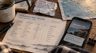 Fiche horaire train Côte Bleue 2025 sur papier SNCF