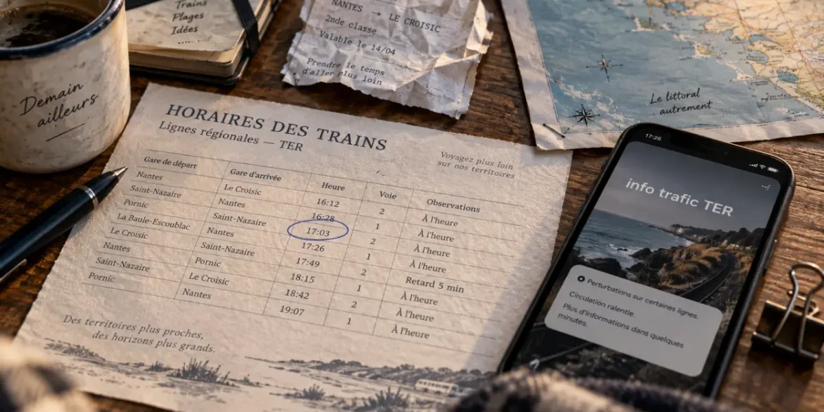 Fiche horaire train Côte Bleue 2025 sur papier SNCF