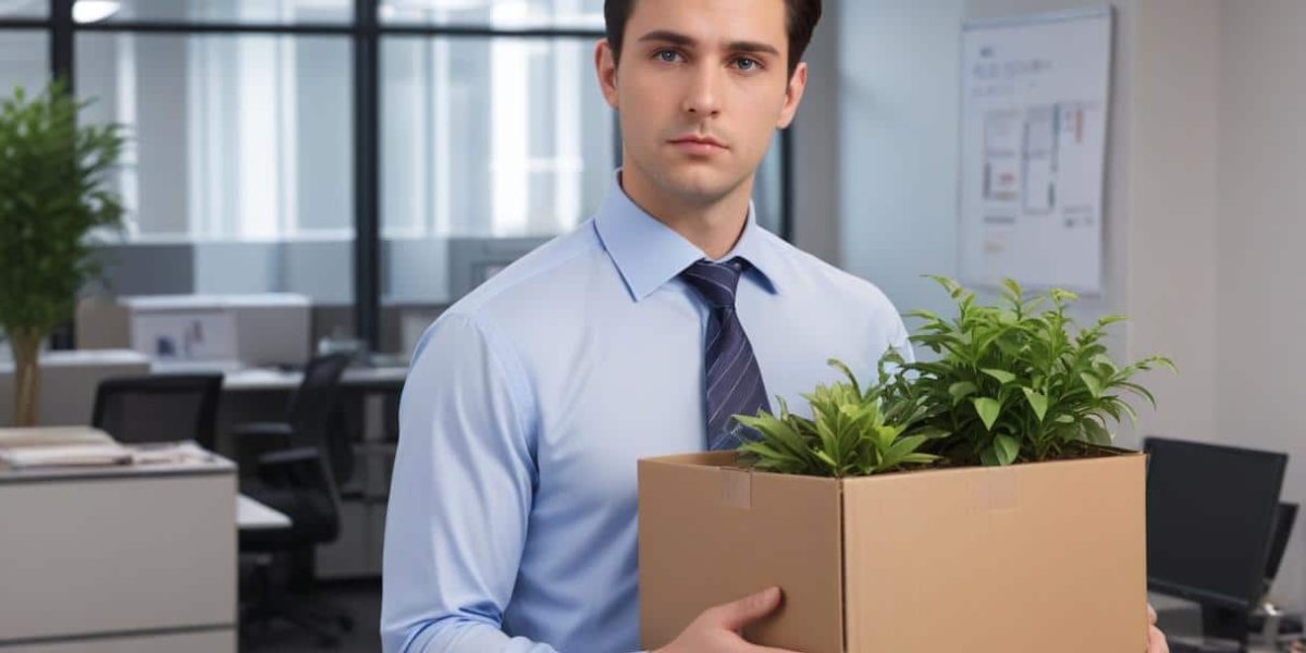 homme qui quitte sont travail