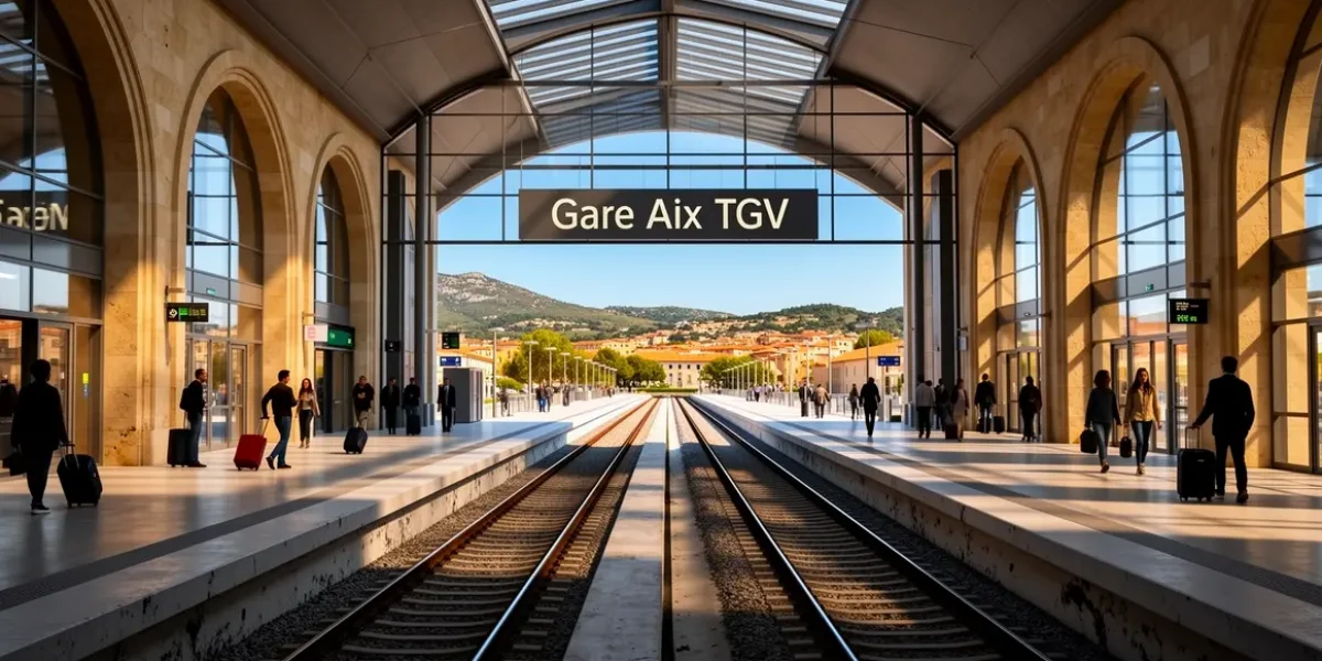 Vue moderne de la gare Aix TGV en Provence
