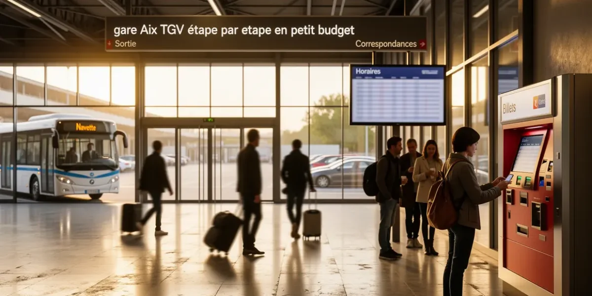 Hall gare Aix TGV avec navette bus distributeur