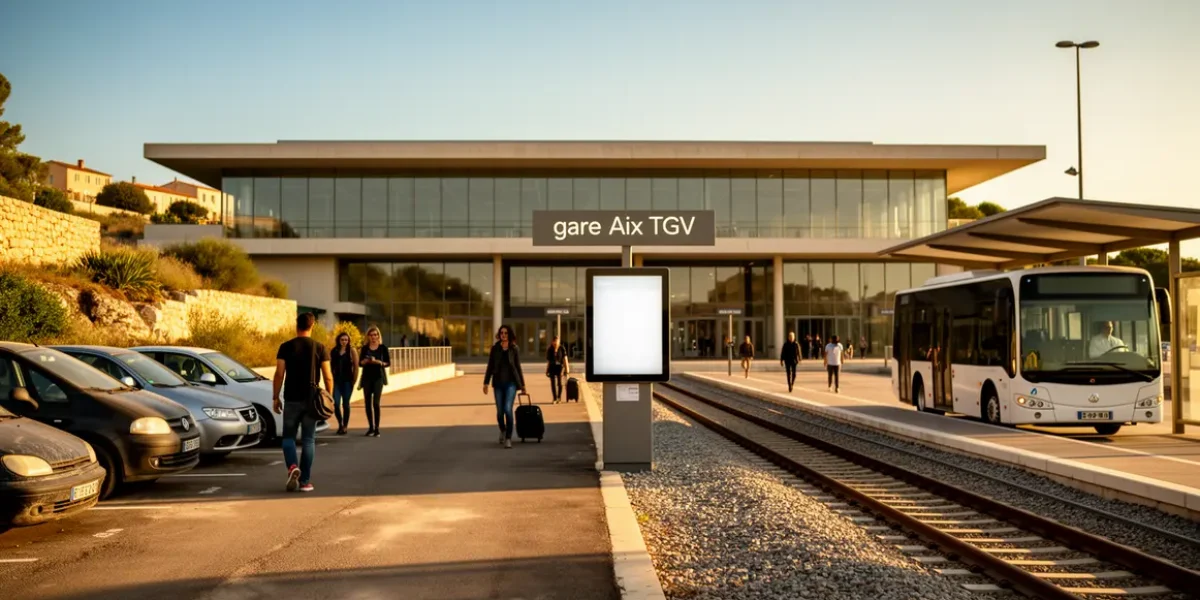 gare aix tgv parking bus voyageurs