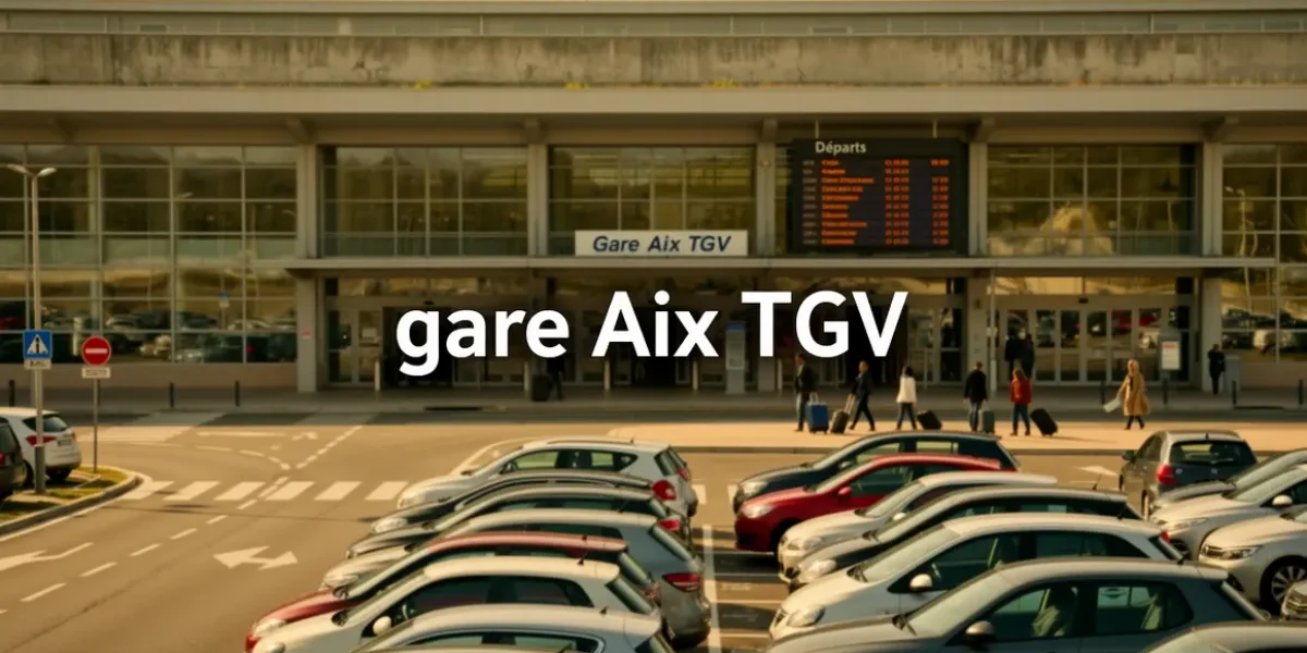 gare aix tgv vue parking voyageurs
