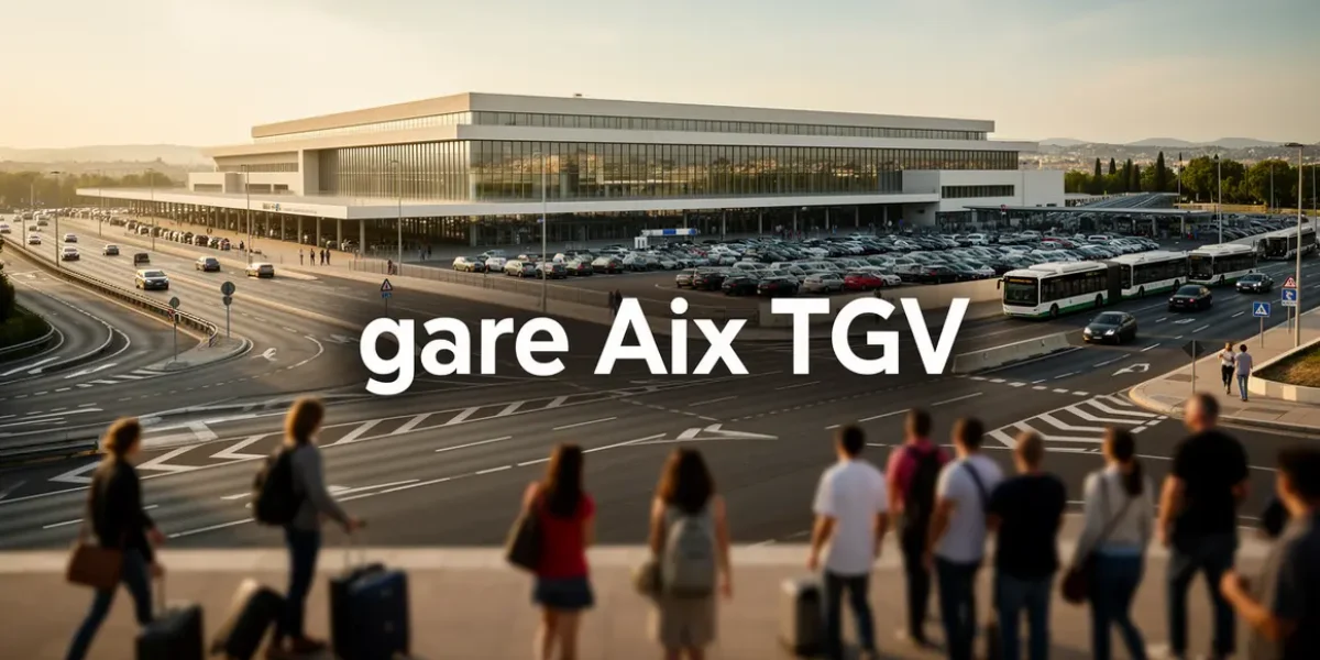 vue gare aix tgv plateau voyageurs valises parkings