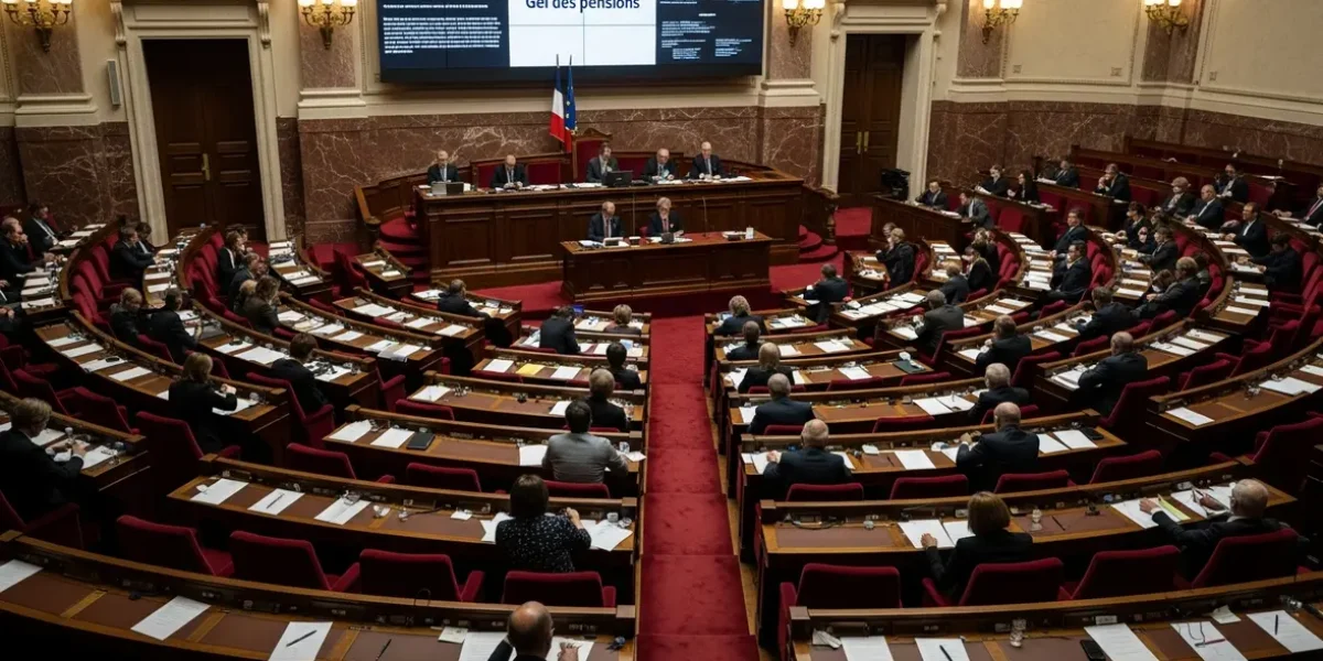 vue d'ensemble sénat en débat gel des pensions