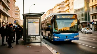 Arrêt bus 51 Marseille Plan de Campagne, horaires visuels