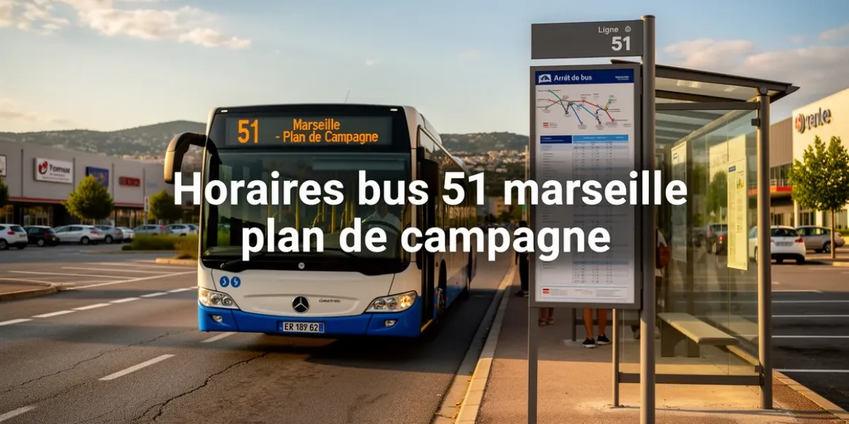 bus ligne 51 devant arrêt entre Marseille et Plan de Campagne
