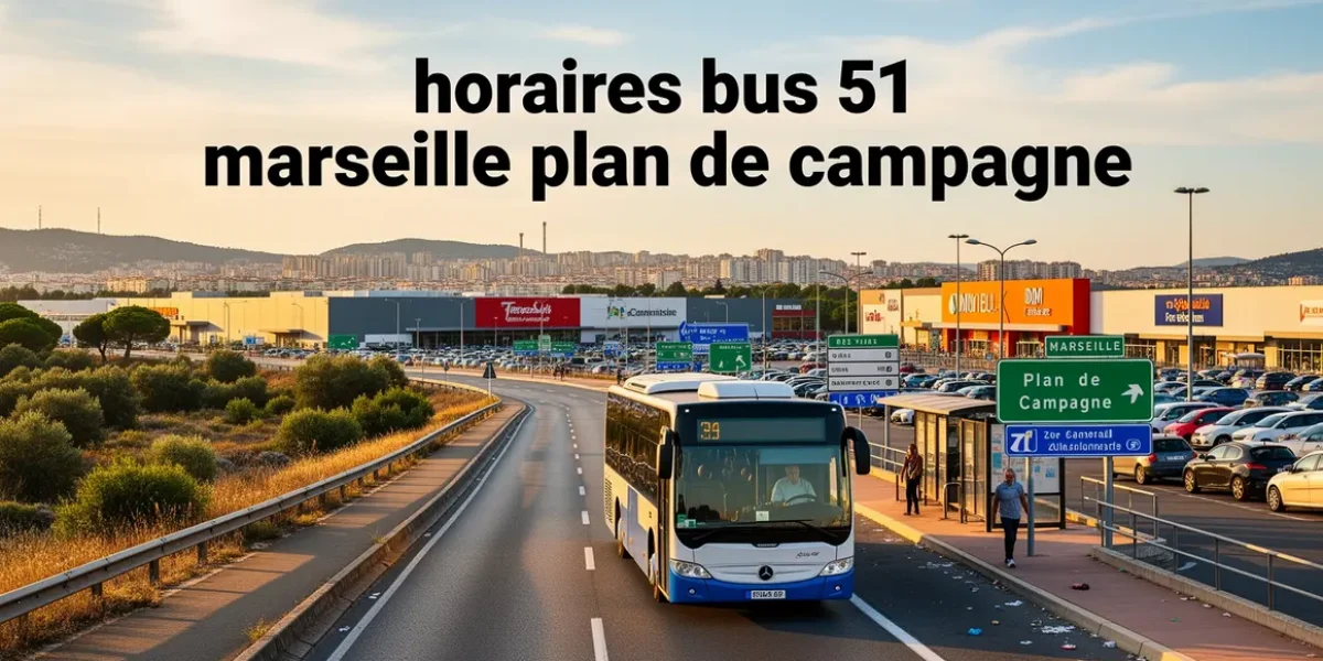 bus 51 sur route entre marseille et plan de campagne, panneaux routiers, provence