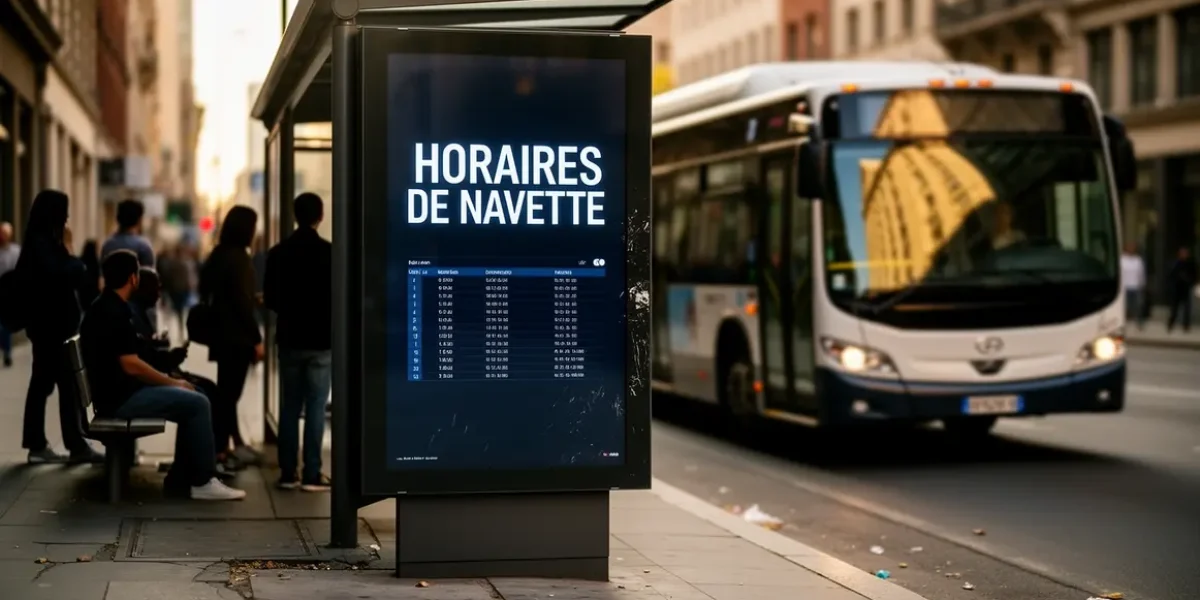 horaires de navette panneau digital ville