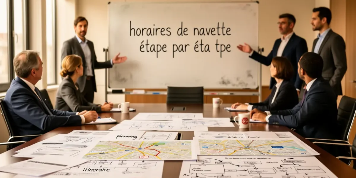 scene reunion tableau horaires de navette