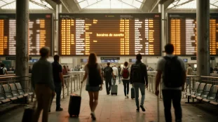 affichage horaires de navette et voyageurs