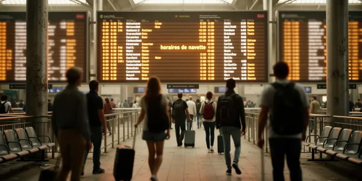 affichage horaires de navette et voyageurs