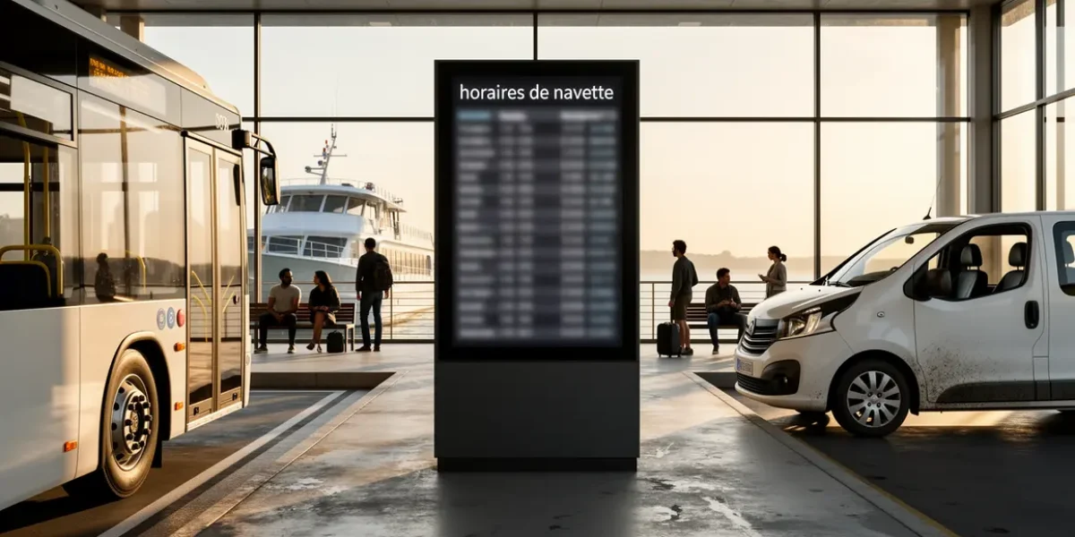 Terminal transport moderne horaires navette bus bateau minivan