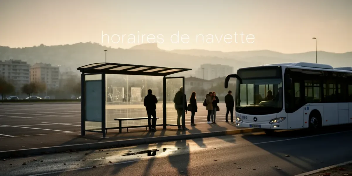 Arrêt de navette moderne Aix Marseille à l'aube