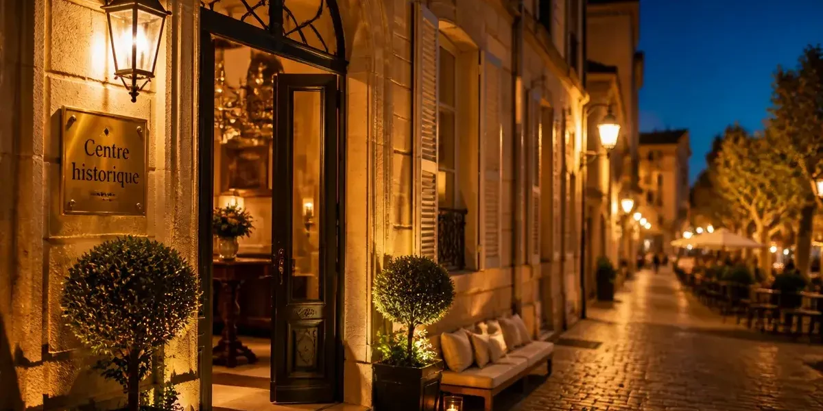 Hôtels Aix-en-Provence centre-ville : entrée d’hôtel dans le centre historique