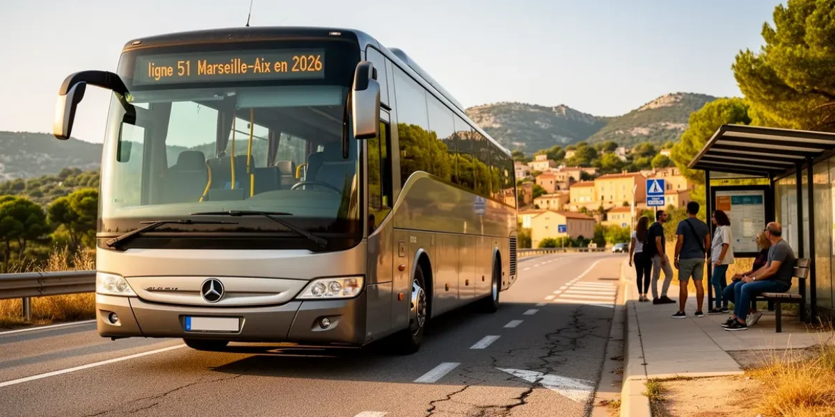 ligne 51 Marseille Aix 2026 autocar moderne en Provence