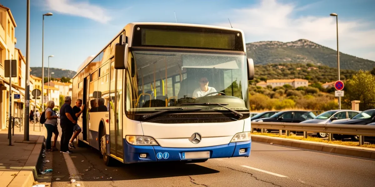 Bus ligne 51 Marseille Aix sur route urbaine RN8