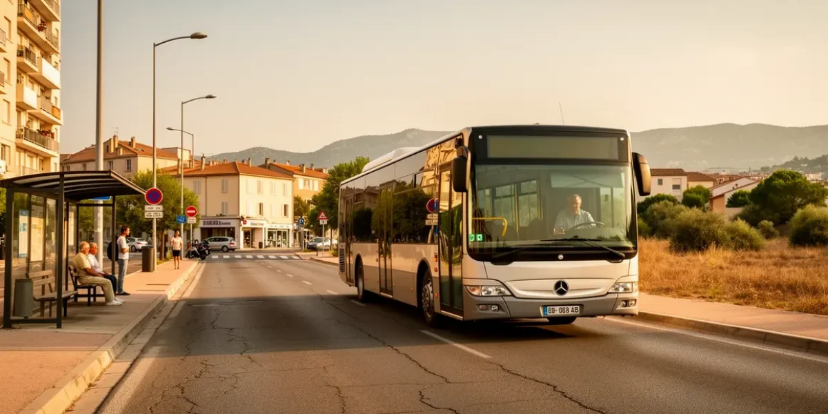 Bus ligne 51 Marseille Aix moderne arrêts paysage sud