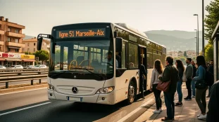 bus ligne 51 Marseille Aix sur route nationale