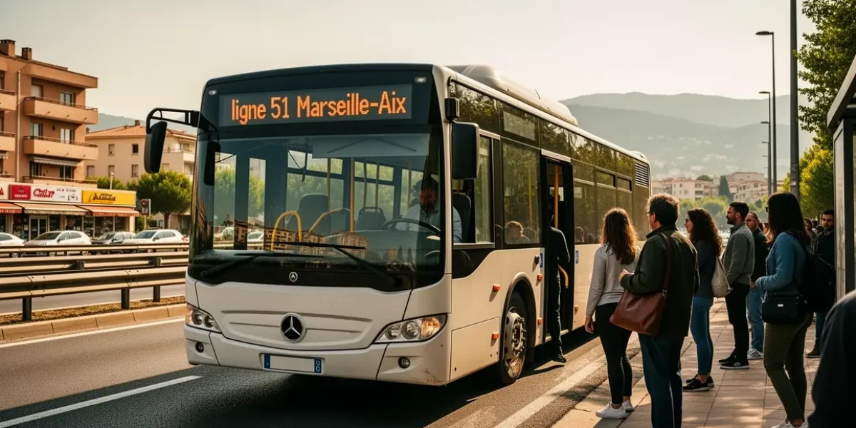 bus ligne 51 Marseille Aix sur route nationale