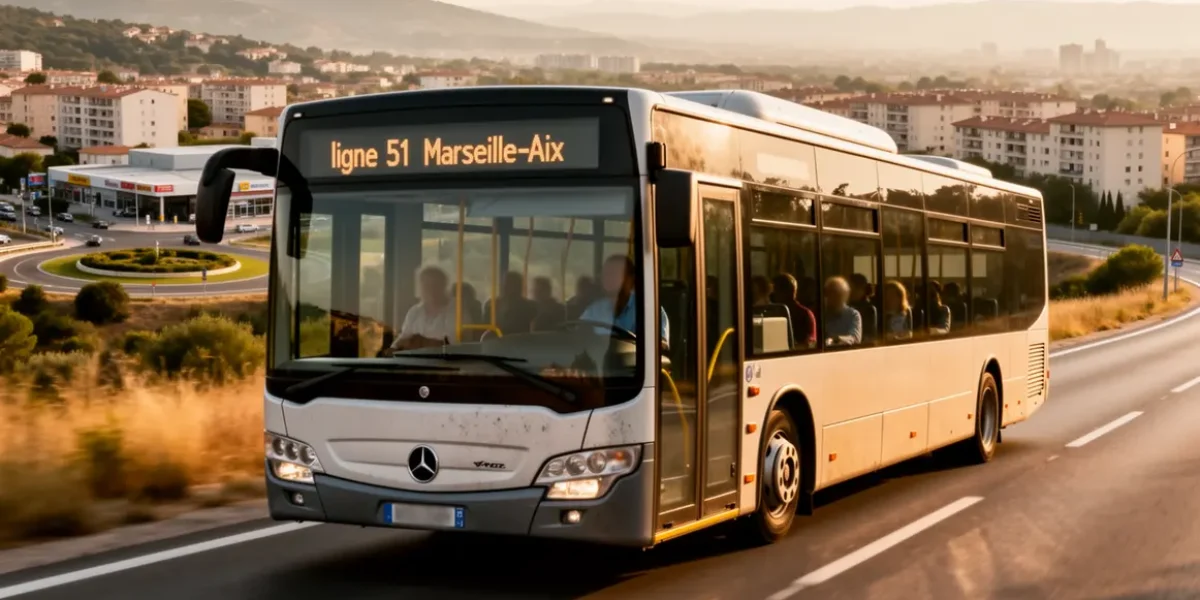 bus ligne 51 Marseille Aix vue photorealiste