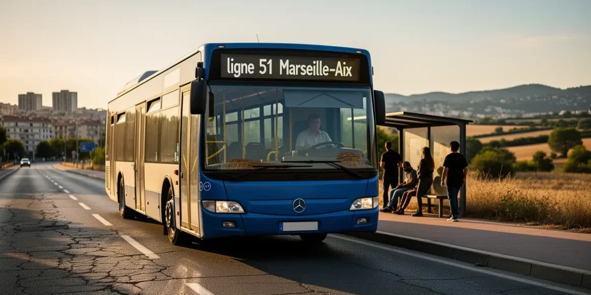 bus moderne ligne 51 Marseille Aix voyageurs route