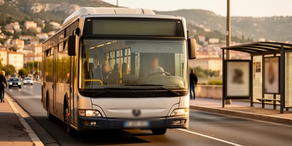 bus ligne 51 Marseille Aix entre deux villes avec paysages