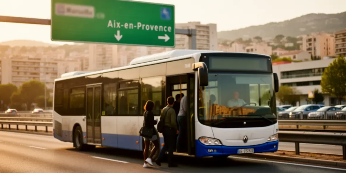 Bus ligne 51 sur RN8 Marseille Aix