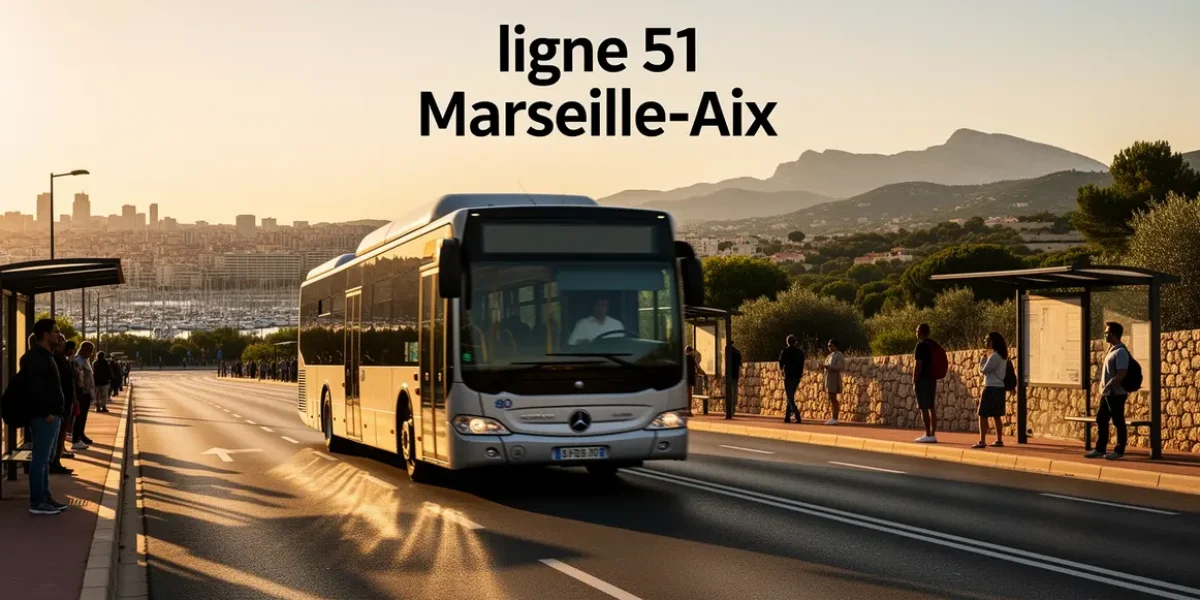 Bus ligne 51 Marseille Aix avec voyageurs sur la route