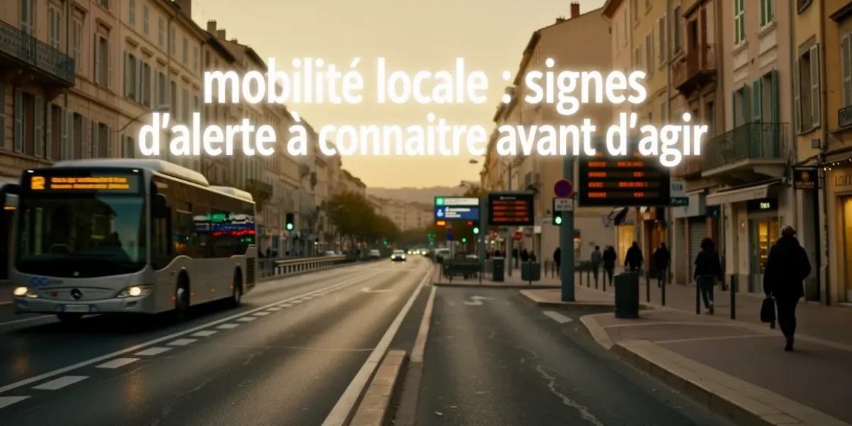 Paysage urbain Aix Marseille, panneaux lumineux, texte signs d'alerte mobilité