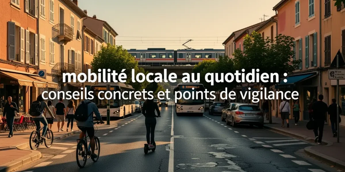 mobilite locale avec velos trottinettes piétons bus voitures train