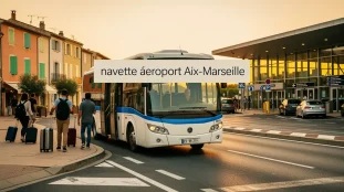 Navette Aix-Marseille, bus moderne entre ville et aéroport